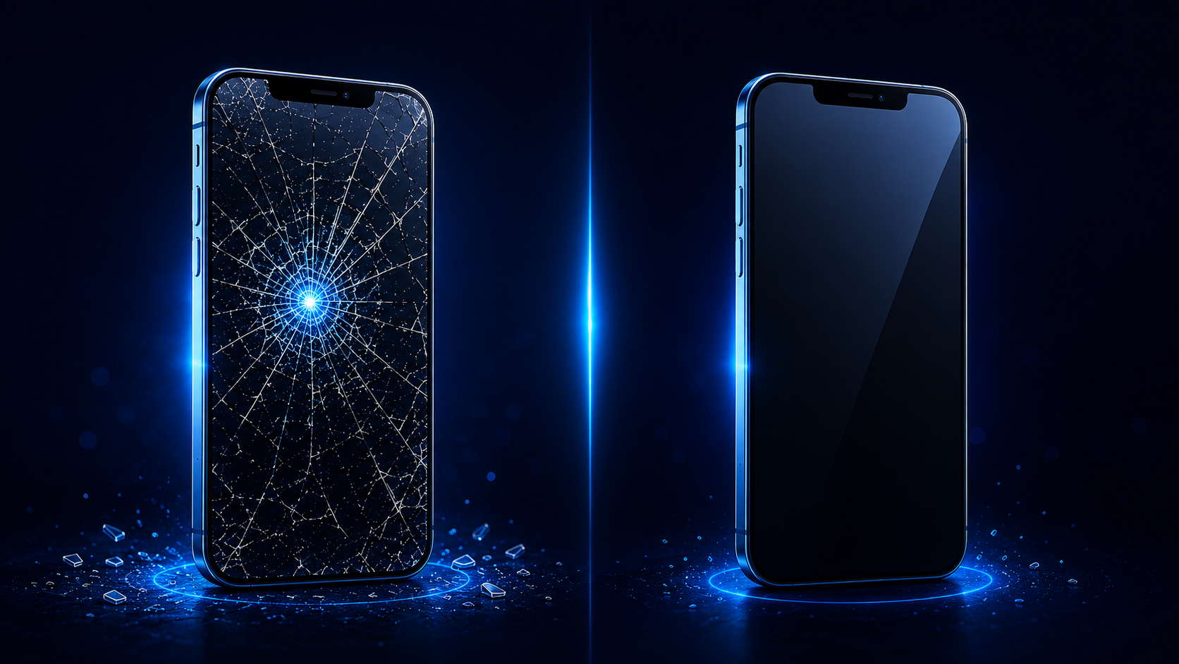 Before and after iPhone screen repair