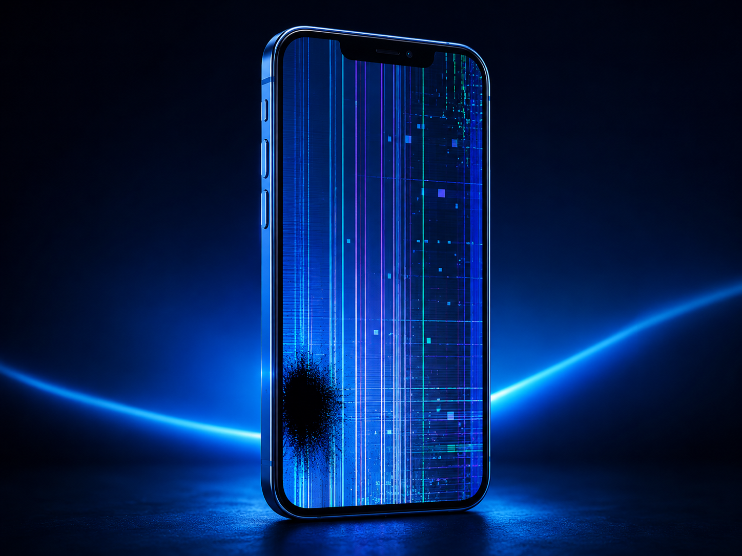 iPhone display damage with lines